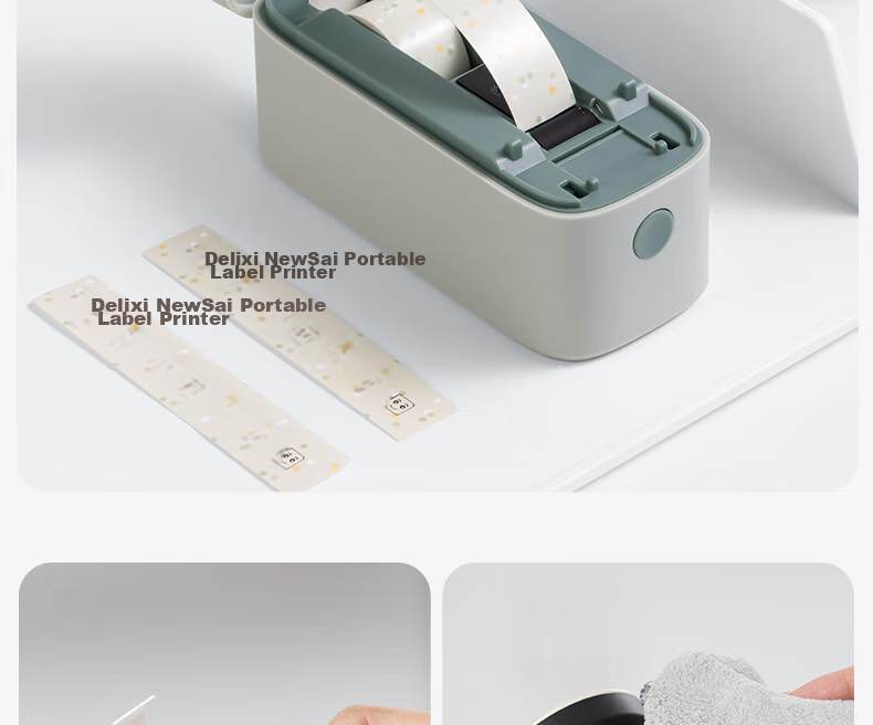 Deli Q2 Green Portable Thermal Label Printer for Home Use, Journal Name Tags, Storage Labels, Price Tags, Food Labels Printer with Mobile Bluetooth Connectio 20