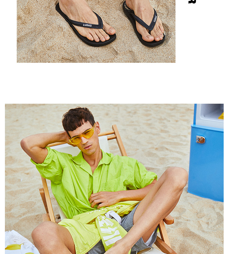 LURAD Men's Casual Outdoor Flip Flops Non-Slip Thong Sandals Black - Thin Straps Size 39-40 12