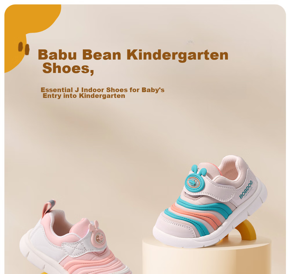BOBDOG Children's Shoes Spring Style, Boys And Girls Baby Caterpillar Walking Shoes, Non-Slip Soft Sole Functional Shoes, Infant Shoes, Shell Pink, Size 23 1