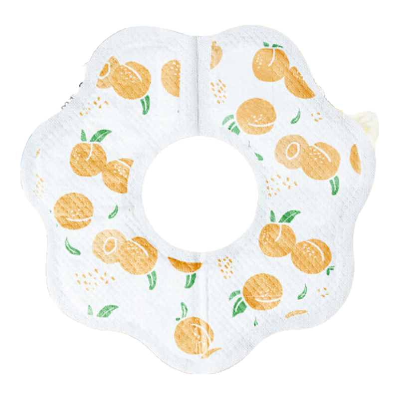 Mianzhirun Disposable Bibs [50 Pieces], Baby Rotating No-Wash Bib, Infant Water Barrier Bib, Peach Style
