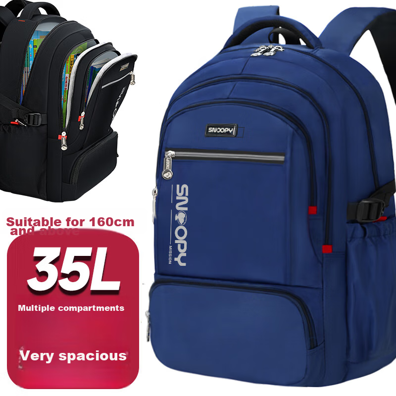 SNOOPY Backpack for Middle School Boys And College Students, Large Capacity Multifunctional Laptop Bag Travel Backpack, Blue 35L
