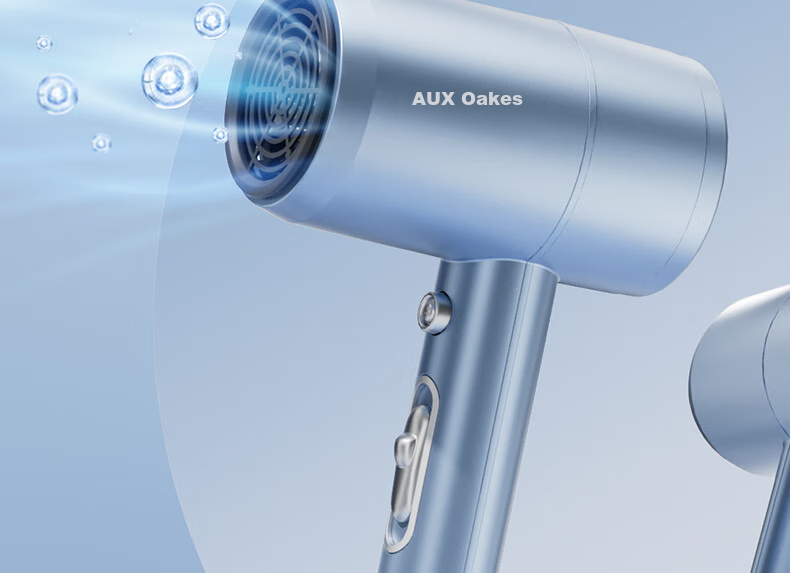 AUX Hair Dryer for Home Use, 1800W High Power, Strong Airflow, Quick-Drying, Hot And Cold Air Adjustable, Negative Ion Hair Protection, Constant Temperature, Gentle on Hair, Quiet Electric Hair Dryer, Blue Color 2
