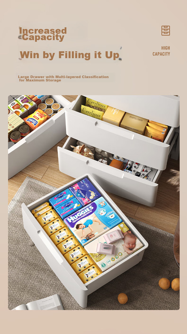 JEKO&JEKO Drawer Storage Cabinet for Bedroom And Living Room, Wardrobe, Bedside Table, Toy And Snack Organizer, Five-Drawer Chest with Five Layers 6
