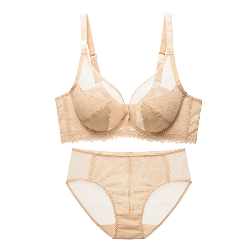 Ordifen 26 New Style Bra, Minimizing for Large Breasts, Full Coverage, Ultra-Thin, Low-Collar, Brassiere Set, Plus Size Women's Bra XB3314