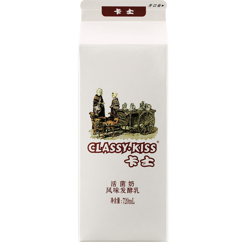 卡士（CLASSY.KISS）活菌酸奶 风味发酵乳 720mL*2盒 低温酸奶 原味酸奶
