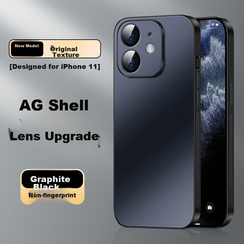 Чехол для iPhone 11 Shangsu AG Frosted, черный, деловой стиль, противоударный