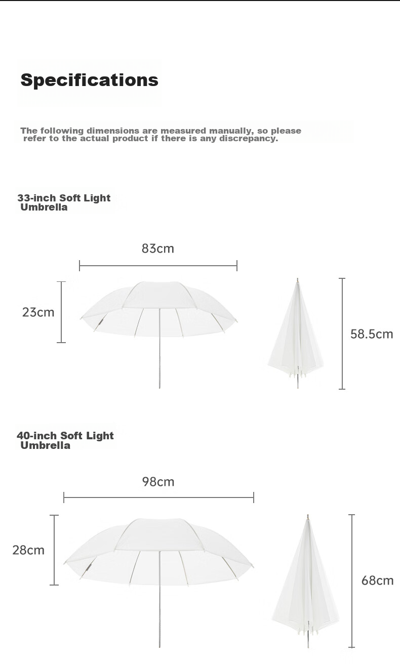 AMBITFUL Soft Light Umbrella 40-Inch Studio Soft Light Umbrella, Reflector Umbrella, Photography Umbrella, ID Umbrella, Studio Umbrella, Portrait And Still Life Soft Light Photography Umbrella, Light Blocking Umbrella 15