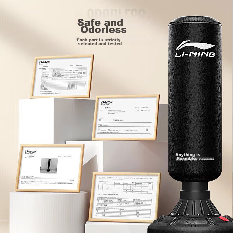 Li-Ning Punching Bag, Boxing Training Equipment, Fitness Gloves, Boxing Target, Sandbag for Children And Adults, Punching Bag, Sports Stand-Up Punching Bag for Home Use