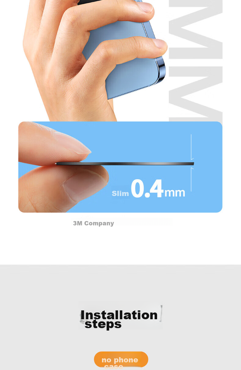 ESCASE Magnetic Phone Holder, Car Mount, Navigation Magnet, Adhesive Patch, Ultra-Thin, Traceless, Specially Designed for Vehicles 5