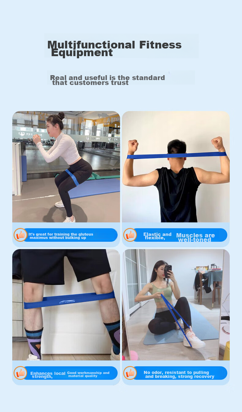 Li-Ning Elastic Bands [5-Pack], Fitness Strength Training Resistance Bands for Leg Exercises, Yoga, Track And Field, Elastic Loop 3