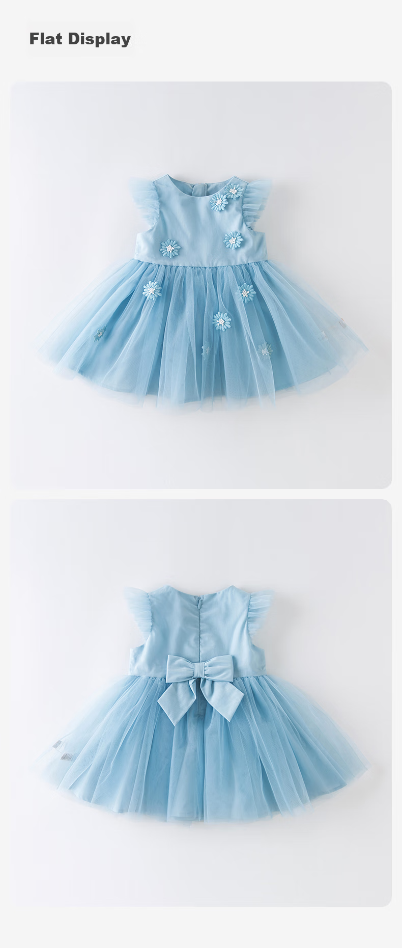 DAVE & BELLA Children's Clothing Summer Girls' Tulle Dress Baby Princess Dress Stylish Skirt for Girls 7