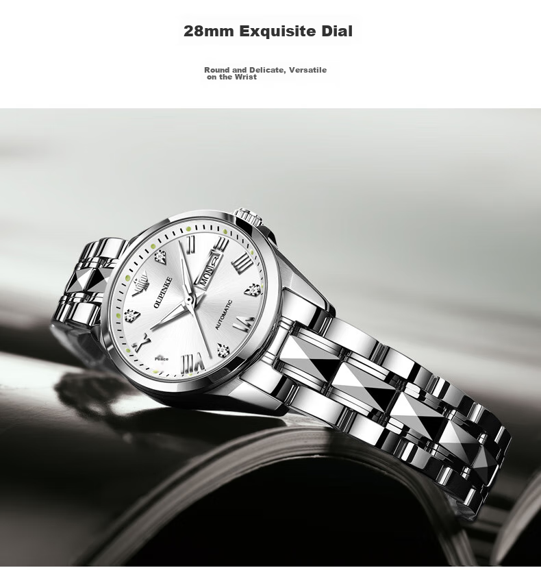 Oupinke Women's Fully Automatic Mechanical Watch, Skeleton Design with Diamond Inlay, Imported Movement, Butterfly Wristwatch, Birthday And 520 Gift for Girlfriend 15