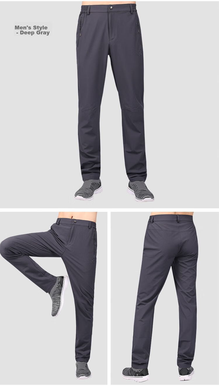 TECTOP Quick-Dry Pants Outdoor Stretch Breathable Fast-Drying Hiking Pants Men's Rock Gray 3XL 19
