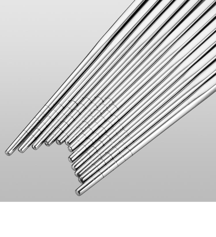 Guangyi 304 Stainless Steel Chopsticks, Non-Slip, Heat-Resistant, Durable, for Home Use, Metal Chopsticks, Six-Ring Chopsticks, 10 Pairs Pack GY7512 2