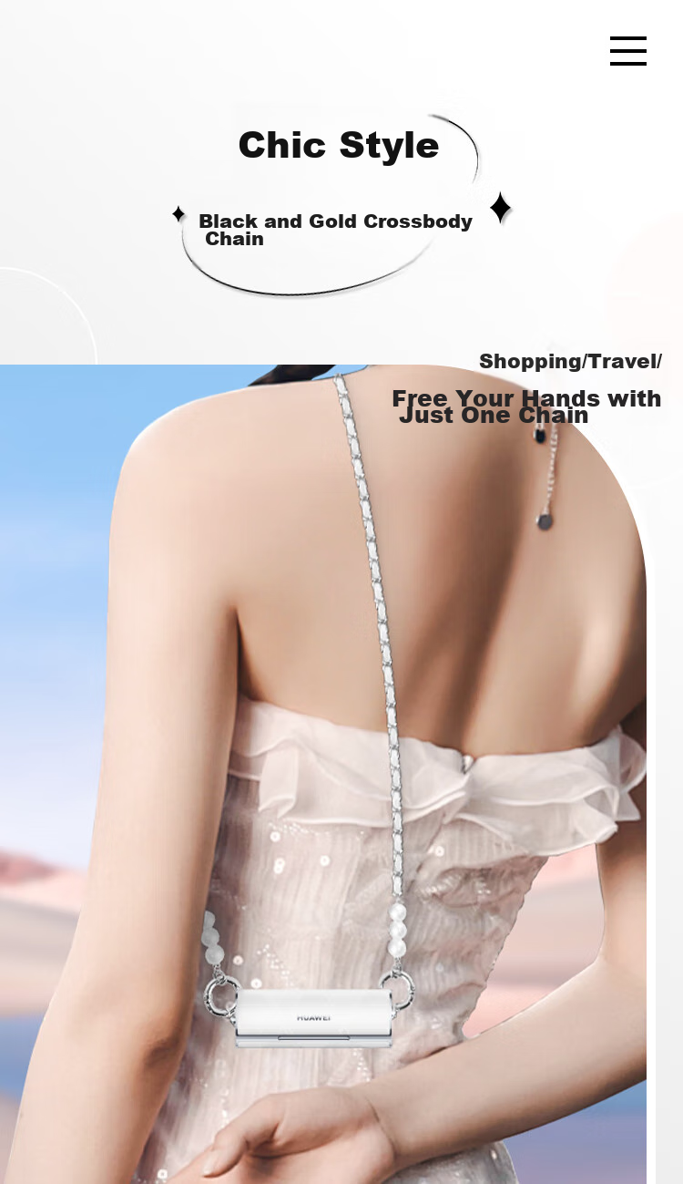 ESCASE Suitable for Huawei FreeBuds Lipstick2, Earphone Wrist Strap Pendant, Dopamine Chanel-Style Leather Strap with Pearl And Silver Chain, Pearl White 1