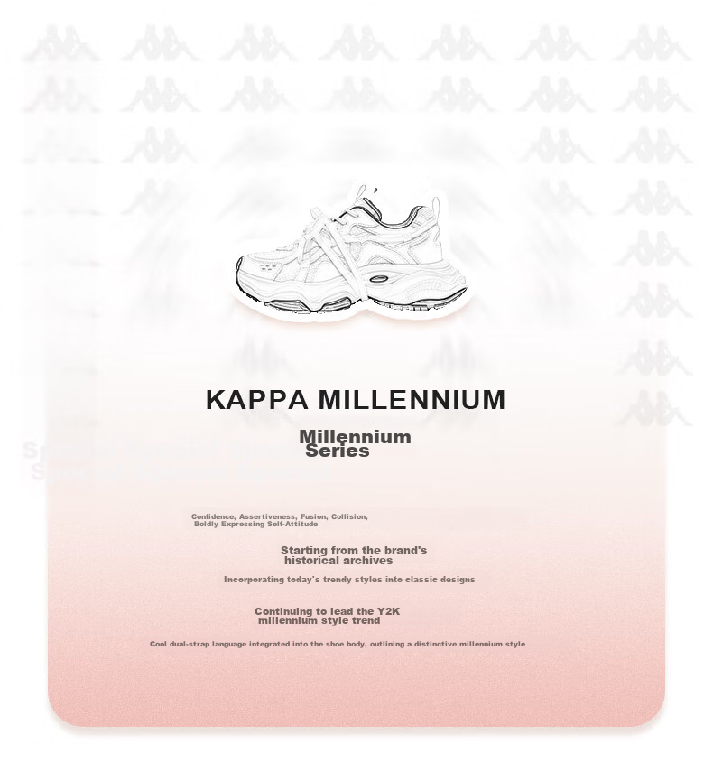 Kappa Women's Sneakers, Breathable Dad Shoes, New Autumn Casual Height-Increasing White Shoes for Women, Haichang Blue, Size 36 3