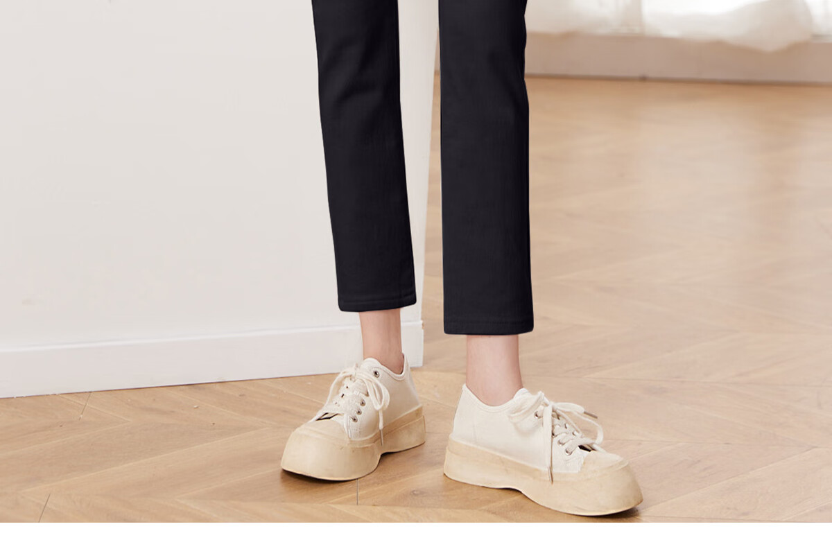 She Enjoy Women's High-Waist Draped Straight-Leg Jeans Fashion Slimming Cropped Pants T141N1101 20