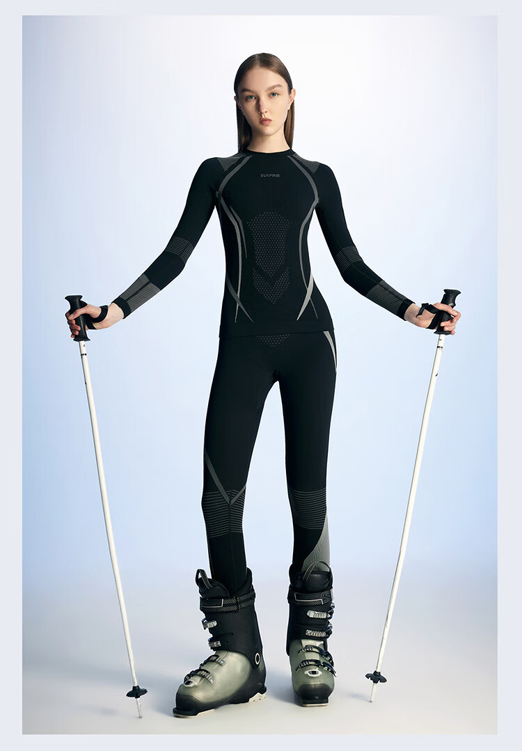 SURPINE Extreme Wind Series Women's Quick-Dry Ski Base Layer, Moisture-Wicking, Warm Functional Underwear, Form-Fitting Compression Shirt 20