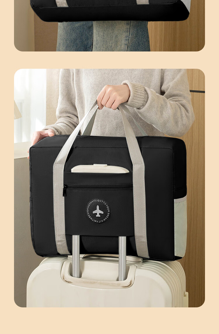 LOHAS Travel Women's Luggage Trolley Bag Matching Handheld Storage Bag Large Capacity Front Pocket Airplane Hanging Bag 13