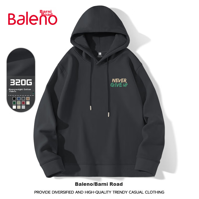 Baleno Hooded Sweatshirt for Men, Spring And Autumn Student Fashion Casual Loose Jacket, Simple Versatile Pullover Top 23