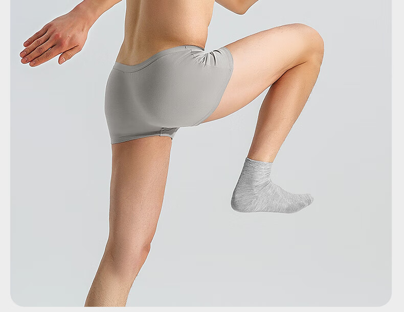 Briars Disposable Men's Underwear, Sterile Pure Cotton, Travel-Friendly, No-Wash Shorts, Double-Layer, 4-Pack, Boxer Briefs for Men, Gray, Size 4XL 26