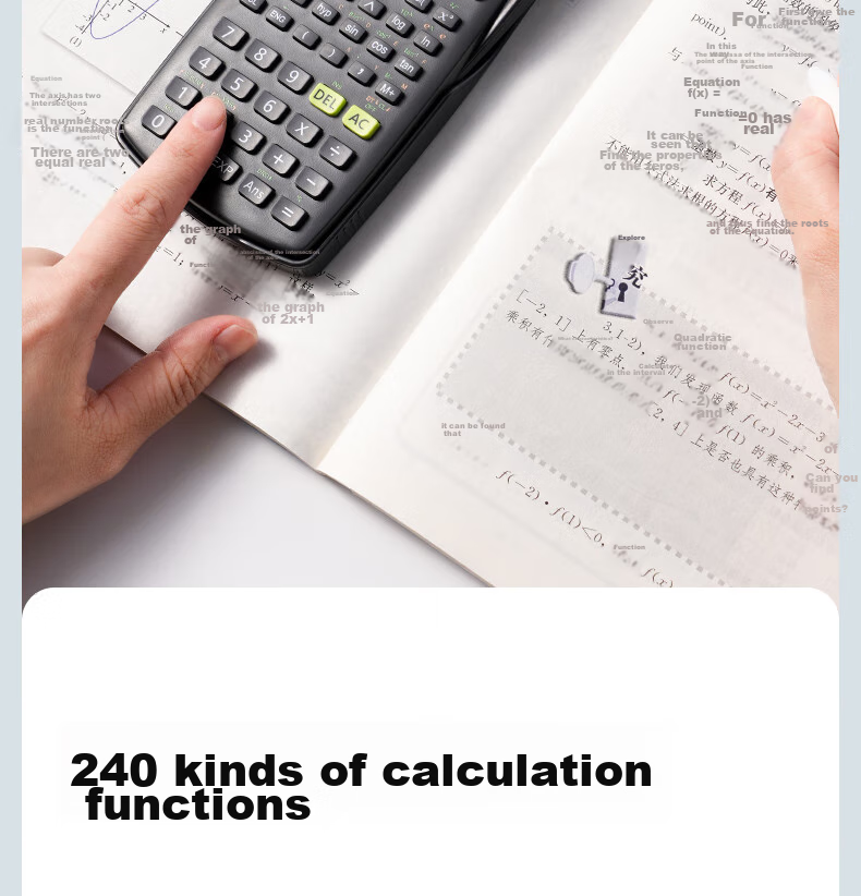 Deli [Super Popular] JD82MS Scientific Calculator with 240 Functions (For Middle And High School Students), Exam Calculator (Random Color in Dark Gray) 7
