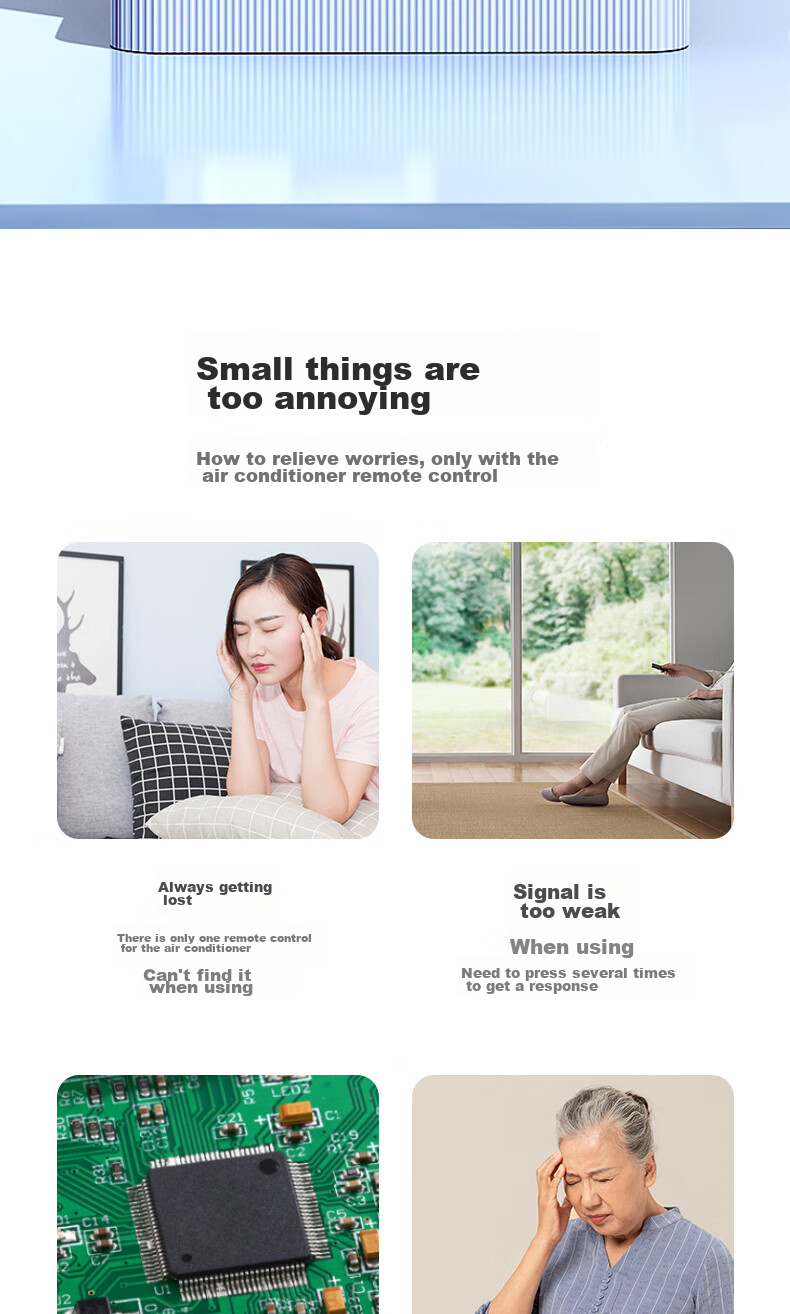 Accoona Universal Remote Control Compatible with Haier Air Conditioners, Suitable for All Central Air Conditioning Units, Wall-Mounted And Floor-Standing Models, Xiaozhuangyuan, Xiaochao Ren, Tongshuai, Jingyue KFR-26GW/35GW/50LW 2