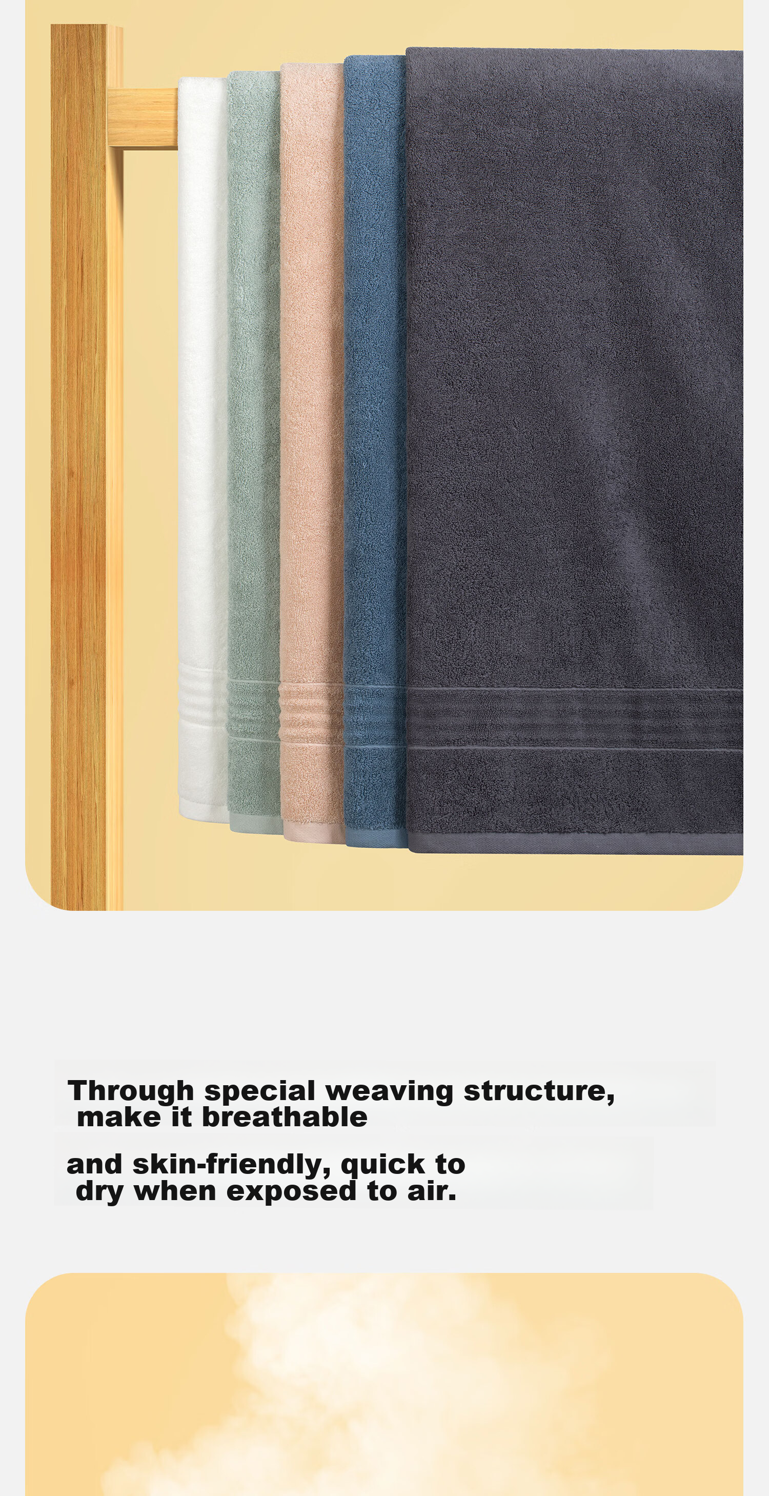 GGT Qingyi Pure Cotton Bath Towel, Large Towel for Men And Women, Adult Bath Towel for Home Use, Soft And Absorbent, Carbon-Removing 8