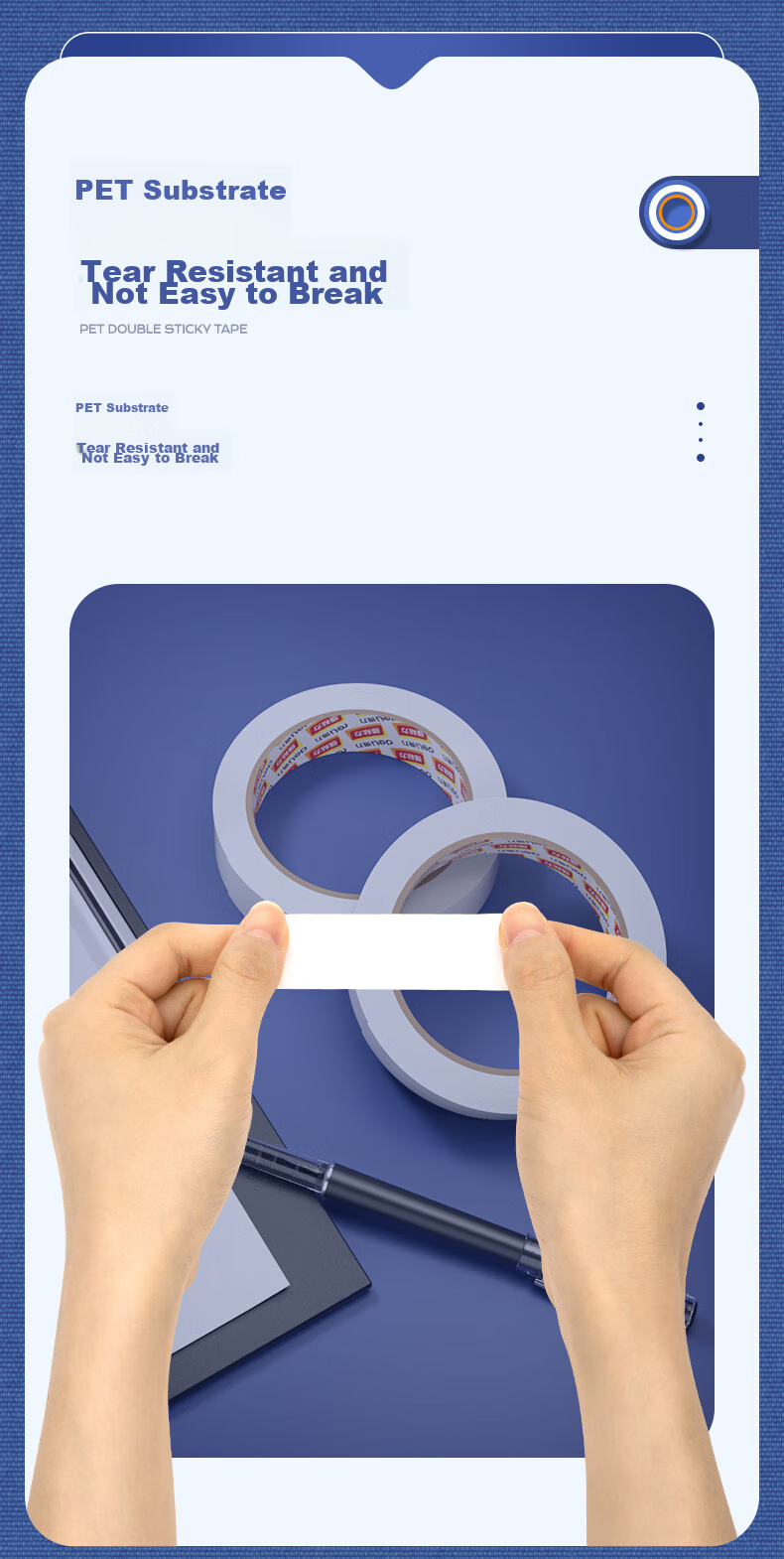 Deli Strong Nano Tape, Invisible Double-Sided Adhesive, 30mm*2m*2mm Thickened, Upgraded Dust-Proof Bubble Case, Spring Festival Couplets Special, Washable And Reusable, 1 Roll, JL521 9