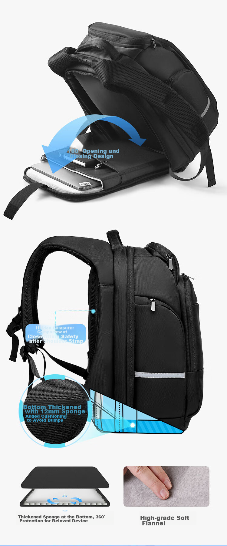 JD Original TANK New Model 2026 Sports Backpack, Large Capacity, 180° Expandable, Business Commute Laptop Bag for Me 12