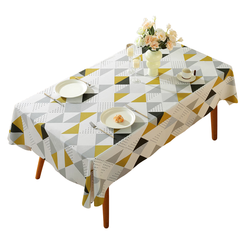 Ali Tablecloth, Waterproof, Oil-Proof, Heat-Resistant, Washable, High-Temperature Resistant, Rectangular Tablecloth, PVC Placemat, Yidukongjian 1.2*1.6