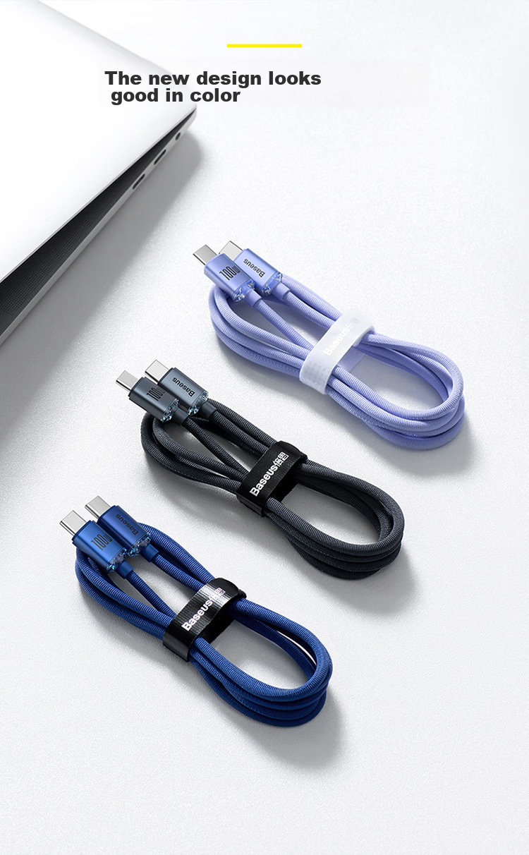 BASEUS Apple 18 Charging Cable, Dual Type-C Data Cable, PD100W, Suitable for IPhone 17/16/15, Xiaomi, Huawei, Honor Phones, Mac Computers, IPad, 2 Meters, Blue 12