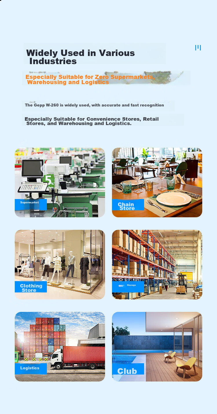 GEPAD Barcode Scanner, Wireless QR Code Reader, Cashier Supermarket Payment Scanning Gun for Drug Traceability Codes, Barcode Scanner for Express Delivery And Warehouse Management W-260 3