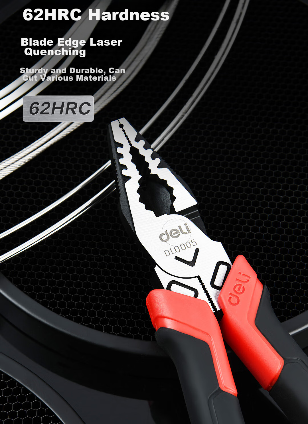Deli Labor-Saving Wire Pliers, Alloy Steel Tiger Pliers, Multifunctional Flat-Nose Pliers, Wire Cutters 2