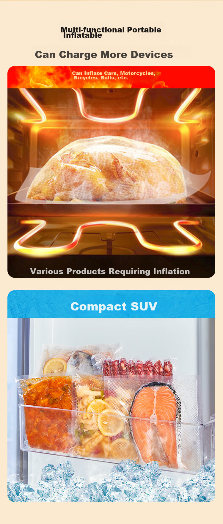 JD Original Vacuum Bags, Vacuum Sealing Machine, Vacuum Compressed Sealing Bags, Thickened Mesh, 20*30cm (60 Pieces) 10