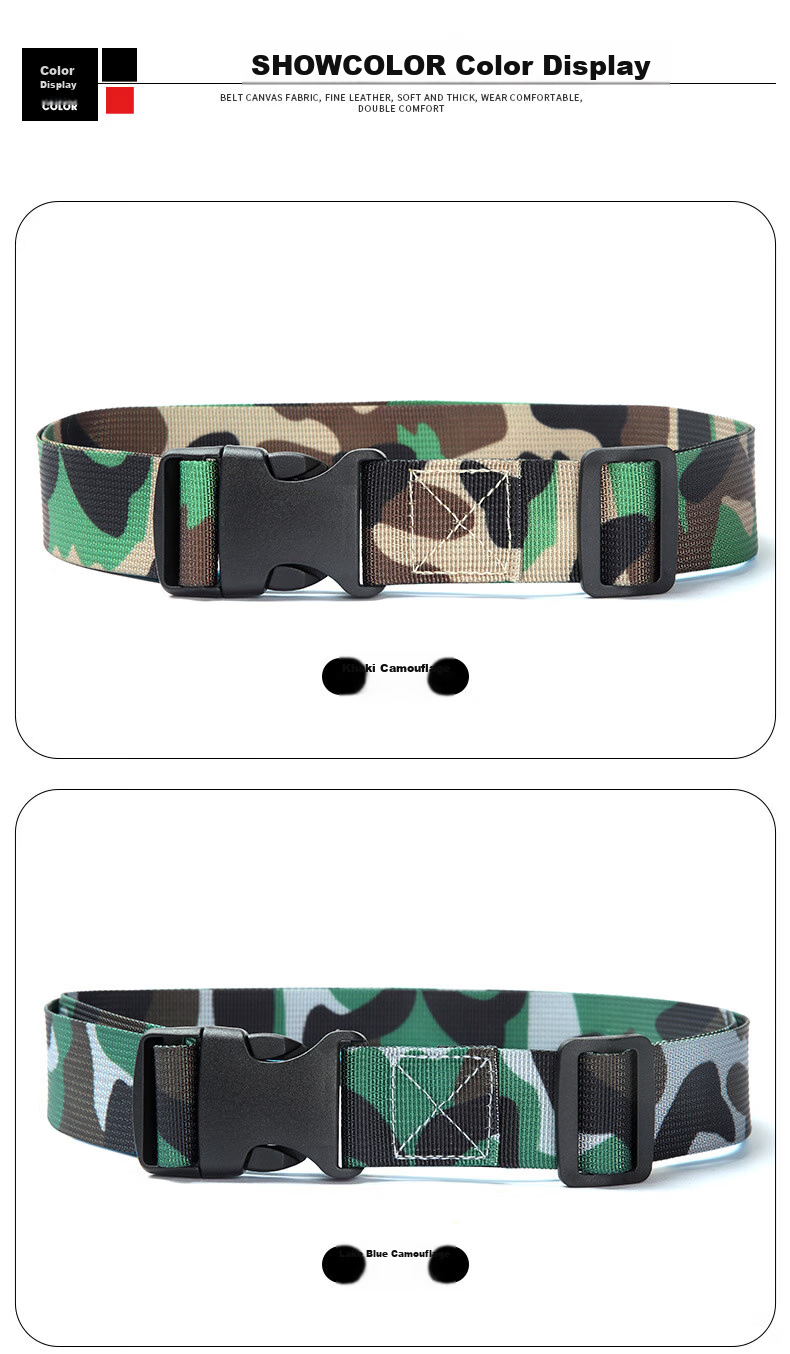 JEVI Military Training Belt for Students, Unisex Children's Camouflage Uniform Canvas Belt for Primary, Middle And High School Students, Youth Waist Belt 8
