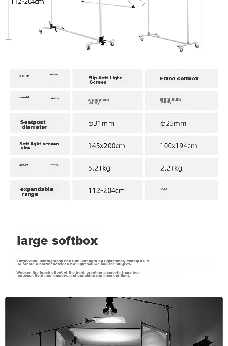 AMBITFUL Photography Flag Large Reversible Advertising Studio Video Shooting Softbox Light Blocker Prop Stand Softbox Paper Butter Paper Sulfuric Acid Paper Fixatio 3