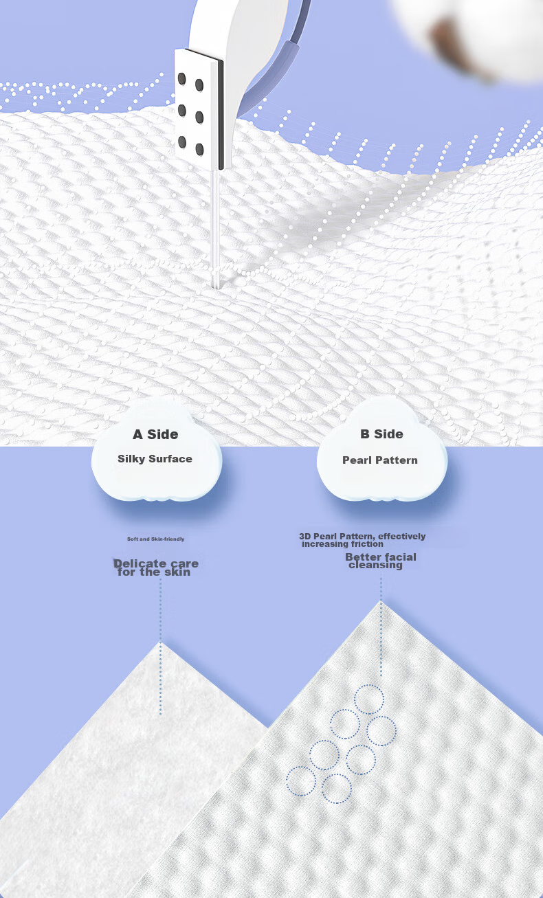 Grace Disposable Face Towels, Thickened, for Mothers And Babies, Dual-Use Wet And Dry, Soft Cotton Wipes, Pearl Pattern, Absorbent Facial Cleansing Wipes, 60 Sheets Per Pack 7