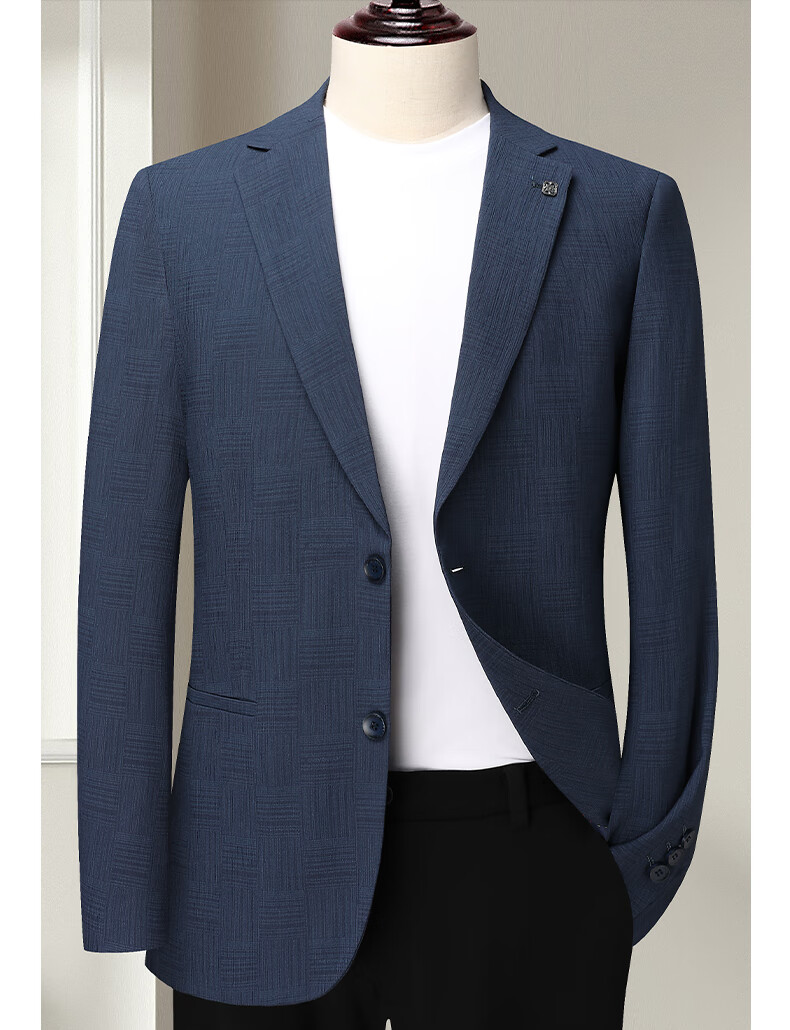 FIRS Men's Suit, Slim Fit Spring And Autumn Style, Business Casual Elastic Blazer for Young Men, Professional Outerwear Jacket, Suit Coat 1
