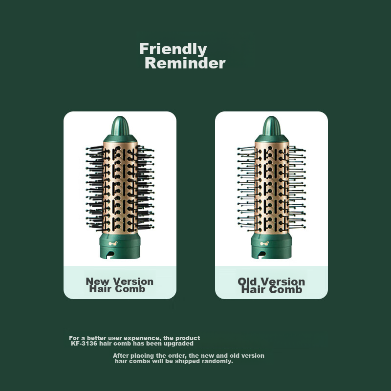 CONFU Straight Hair Brush, Multifunctional All-In Hair Straightener And Curler, Volumizing Styling, Curling Iron, Constant Temperature Hair Protection Straight Curler, Green KF-3136