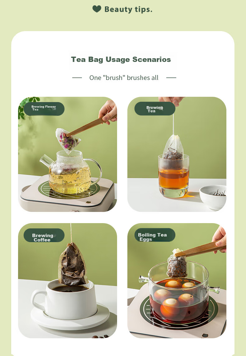 Suncha Disposable Non-Woven Drawstring Tea Bag, Soup Bag, Seasoning Bag, Filter Bag, Chinese Herbal Medicine Decoction Bag, 8*10cm 9