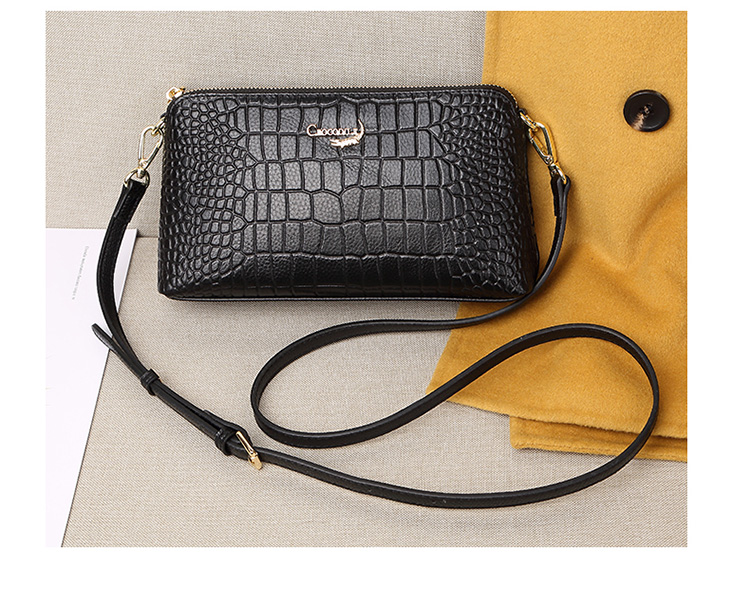 CROCODILE Goddess Day Women's Top-Grain Leather Crocodile Pattern Shoulder Bag, Casual Crossbody Underarm Handbag Gift 4