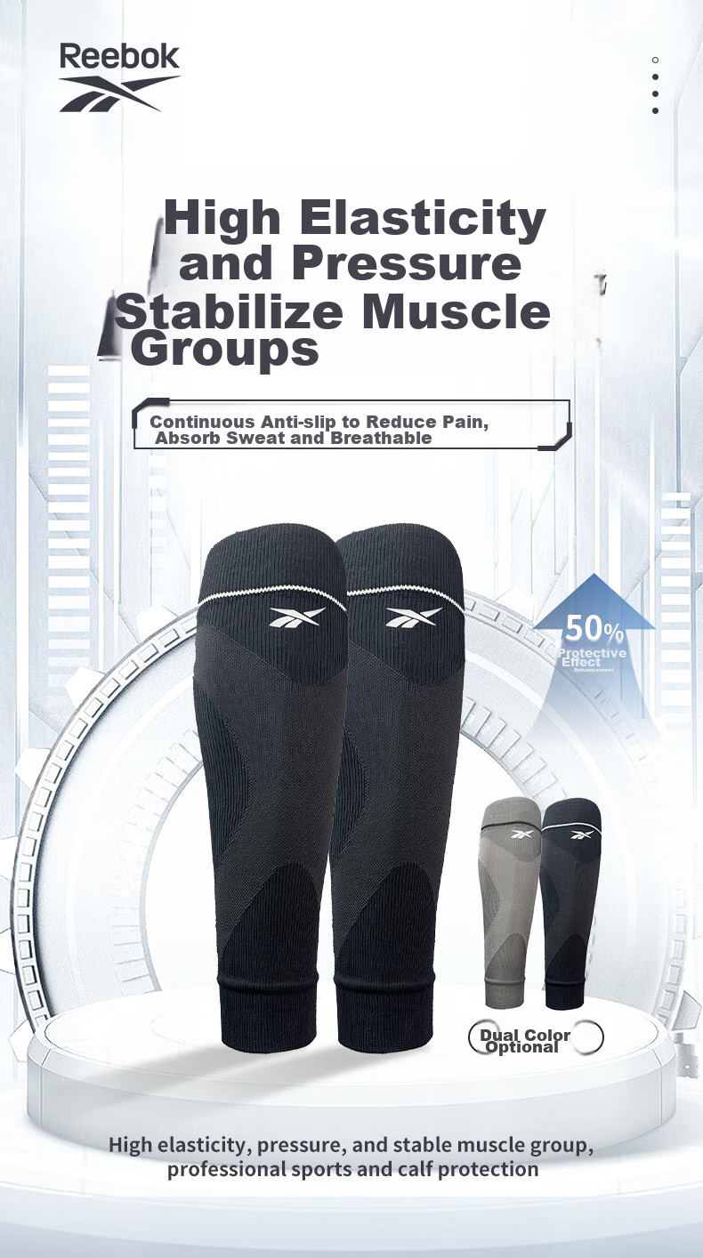 Reebok Shin Guard for Men And Women, Sports Leg Protector, Running Knee Brace, Basketball And Soccer Compression Sleeve, Cycling Equipment 2