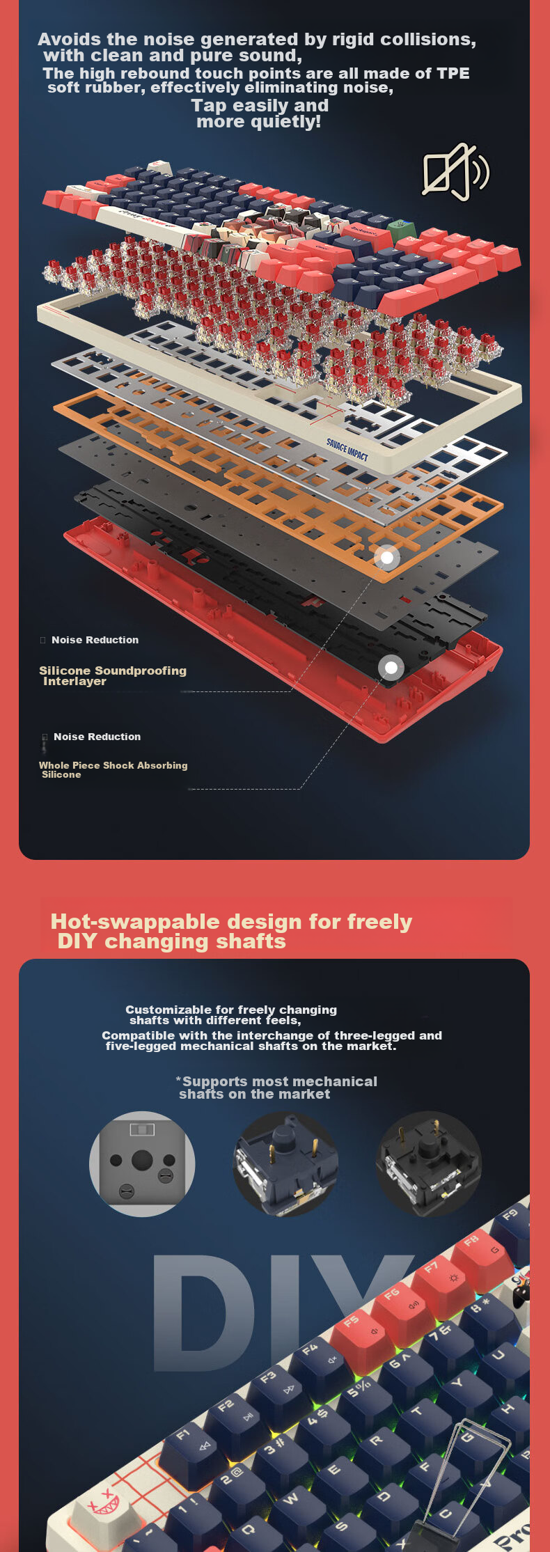 A4TECH WS98 99-Key Wireless Mechanical Keyboard, Tri-Mode Gaming Customizable Keyboard, Wild Tribe Red Switch Mechanical Dog, Wired/wireless/blueTooth Triple Mode 7