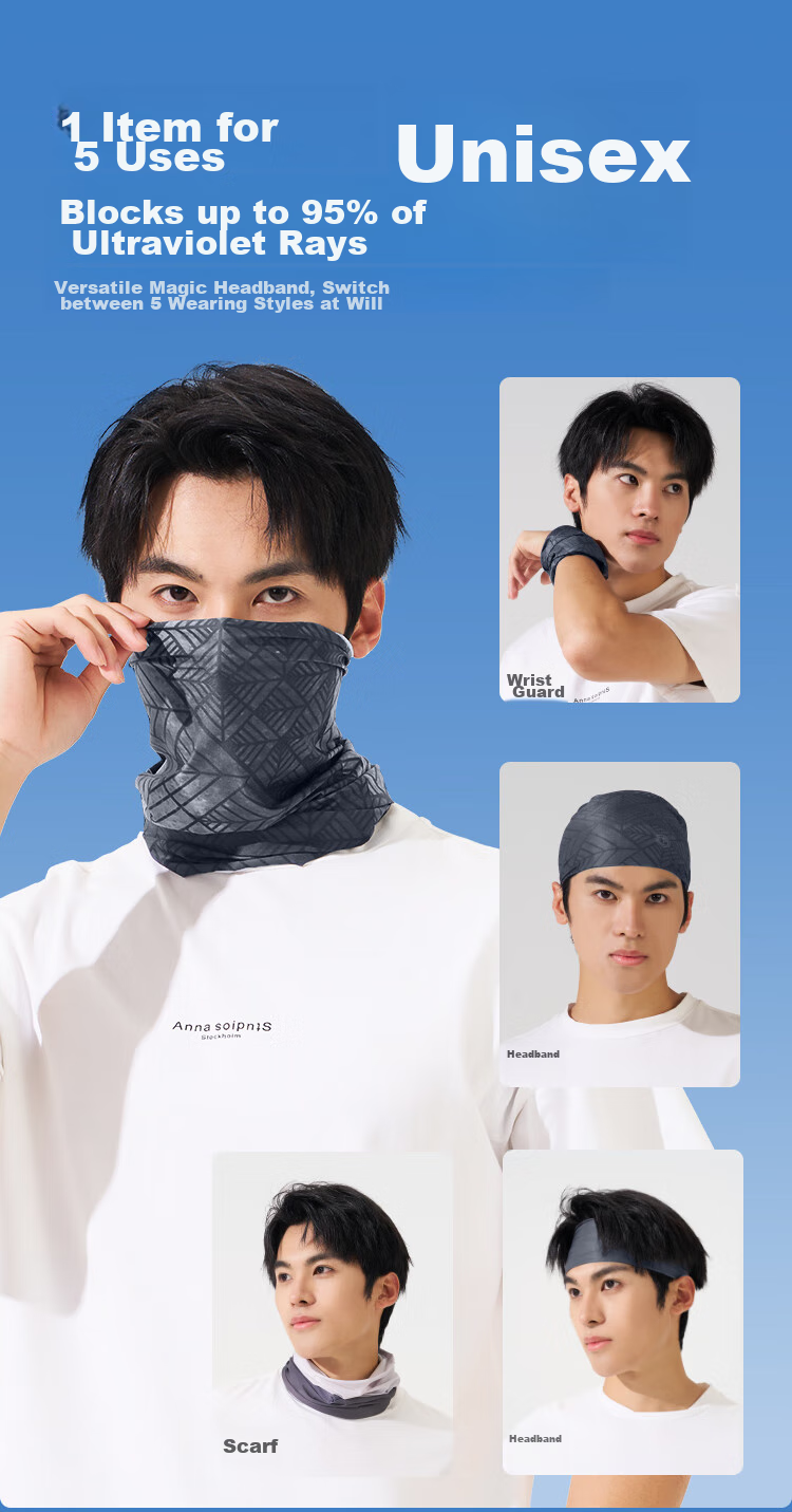 JD Original Ice Silk Neck Gaiter Sun Protection Face Mask Scarf for Men And Women, Windproof Dustproof Hiking Fishing Outdoor Trekking Magic Headband 8