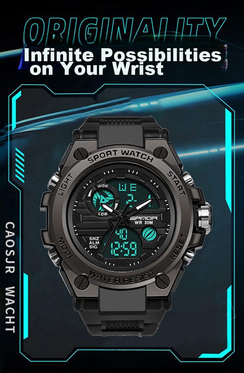 ABORNI Black Knight Watch for Men, Waterproof, Suitable for Middle And High School Students, New Year's And Valentine's Day Gift for Boyfriend Or Husband 4