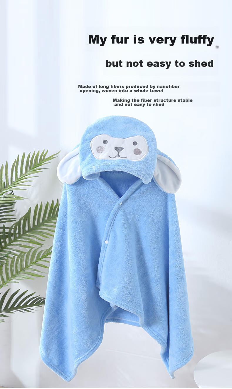 Nanjiren Baby And Child Bath Towel Cape with Hood, Cotton Gauze Absorbent Coral Fleece Bath Towel, Baby Bath Robe Cloak Wrap 10