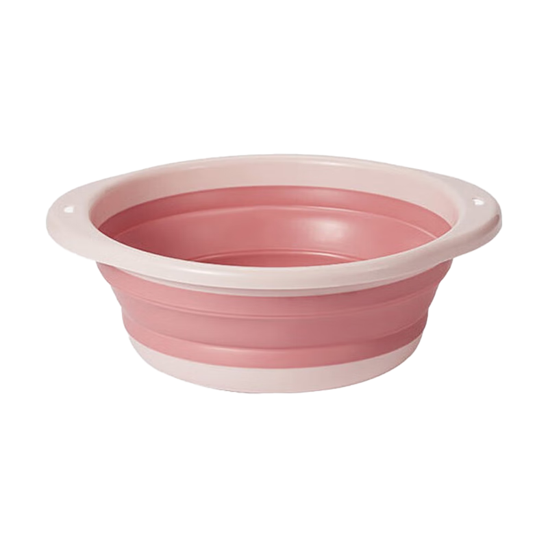 JAJALIN Folding Basin, Face Washing Basin for Home And Student Dormitory Use, Baby Basin, Portable Compressed Travel Basin, Small Size, Pink