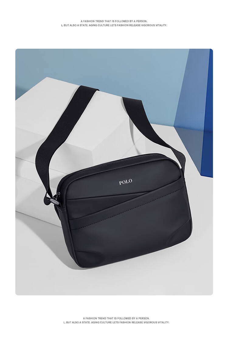 POLO Shoulder Bag, Men's Casual Crossbody Bag, Sports Satchel, Vertical Style IPad Bag for Men, Commuter Large Capacity Phone Bag 16