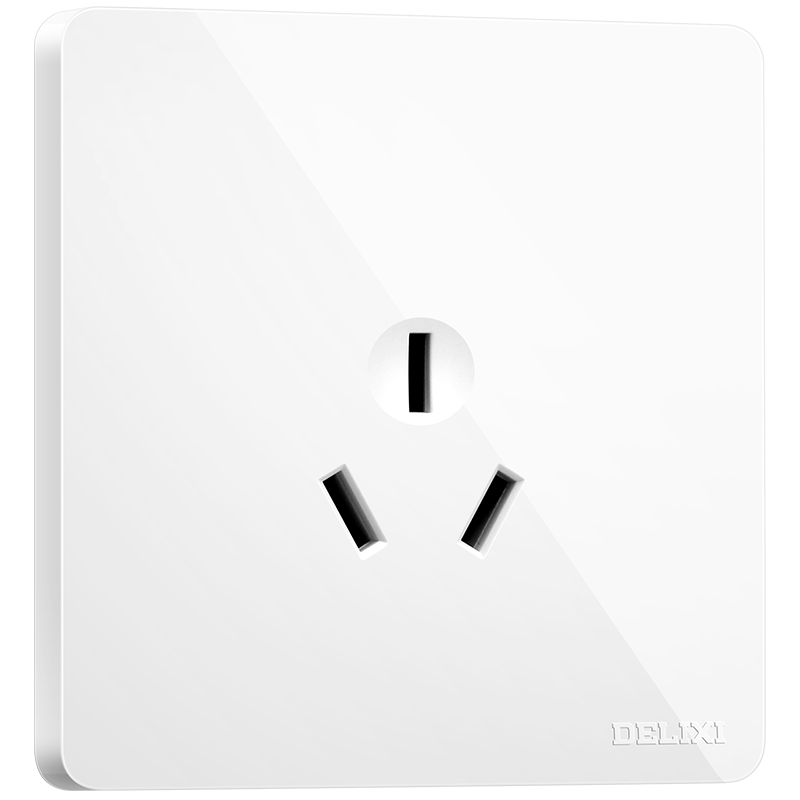 DELIXI Switch Socket Panel CD821 Series 16A Three-Hole Air Conditioner Socket Stylish White Large Panel